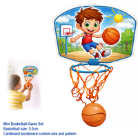 Jeu de basket-ball d'intérieur pour enfants, cible murale adhésive, jouet de tir avec mini-ballon en plastique, option de logo personnalisé, cadeau promotionnel