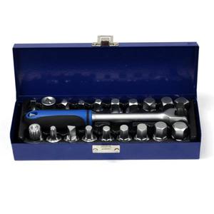 Jeu <span class=keywords><strong>de</strong></span> 20 clés à douille pour bouchon <span class=keywords><strong>de</strong></span> <span class=keywords><strong>vidange</strong></span> d'huile avec embouts hexagonaux, carrés, triangulaires, Torx et cannelés pour clé dynamométrique <span class=keywords><strong>de</strong></span> 3/8 pouces - Product Image 5