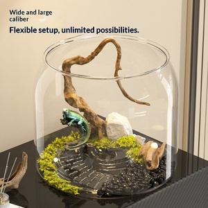 Bureau-aquarium van kunststof voor thuis & kantoor, hoge transparantie, trapvormig, geschikt voor goudvissen en schildpadden, individueel verpakt - Product Image 2