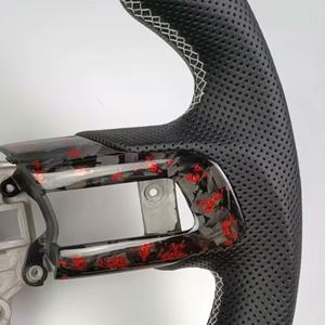 Volante de Fibra de Carbono Forjado Rojo Personalizado para <span class=keywords><strong>Ford</strong></span> Mustang Coupe 2015-2023 <span class=keywords><strong>Shelby</strong></span> S550 5.0L GT 350 500 - Product Image 4