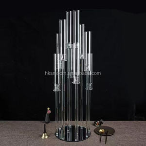 SMOOTH <b>Large</b> Crystal Wedding Candle Holder 10 Arms Candelabra Tall Clear Glass <b>Candlestick</b> for Table Centerpiece - Product Image 2