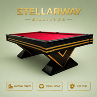 Mesa de Billar de Lujo Stellarway de 9 pies, Mesa de Billar de Madera Maciza con Base de Pizarra, Color Personalizado, para Uso Doméstico