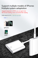 Adaptador de Tarjeta de Memoria TF de Alta Velocidad para iPhone, iPad y Teléfonos Móviles, Lector de Tarjetas OTG para Cámara SD, Cable de 8 Pines