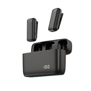 Microphone sans fil K6 2 en 1 avec écran numérique rechargeable avec étui de charge pour <span class=keywords><strong>iPhone</strong></span> Android PC Ordinateur portable - Product Image 1
