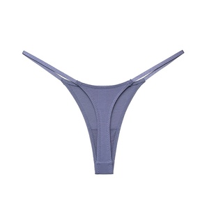 Style européen américain 1058 Nouvelle Collection Pantalon T en coton côtelé fin Sexy Bretelles fines Culottes pour femmes Couleurs contrastées - Product Image 4