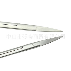 Ciseaux chirurgicaux dentaires transfrontaliers droits et courbés à manche doré, instrument buccal QZ14 certifié CE - Product Image 5