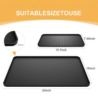 Grand plateau d'égouttage 2 en 1 Tapis de café en silicone Tapis de table isolant thermique antidérapant avec coussin de séchage pour tasses à café