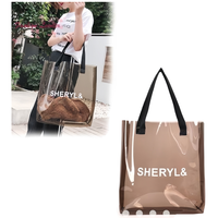 Sacs fourre-tout en PVC réutilisables en gros, sac à main transparent tendance, sac fourre-tout pas cher en TPU, sac de shopping, cadeau, sacs fourre-tout en PVC personnalisés réutilisables
