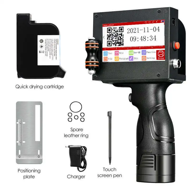 TIJ 기술을 사용하여 브랜드 휴대용 프린터 기능 향상-날짜 인쇄 QR 코드 로고 및 텍스트 여러 표면에