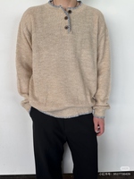 Fabricant OEM, logo personnalisé, pull décontracté pour homme, motif jacquard, tricot, pull à boutons basique d'automne, pull en tricot pour homme