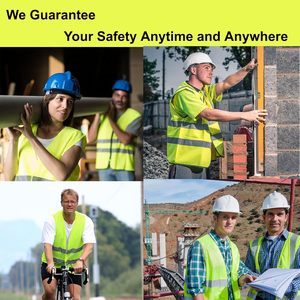 Wholesale Custom Safety <b>Work</b> <b>Clothes</b> Men <b>Construction</b> Safety Vest Reflective Fabric for Clothing Reflective Vest with logo - Product Image 2