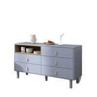 Vente chaude Moderne 6 Tiroir Commodes Commode En Rotin Commode Convient Pour Chambre Salon Entrée Couloir Bleu