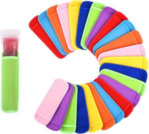 Lot de 24 manchons réutilisables en néoprène pour bâtonnets glacés, légers, de qualité alimentaire, avec conception anti-gel et options colorées, incluant un rouleau - Product Image 1