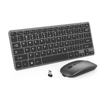 Keyboard dan Mouse Nirkabel Grosir, Combo Bluetooth 2.4G, Dapat Diisi Ulang, Senyap, Ringkas, dan Mouse Optik untuk Laptop PC