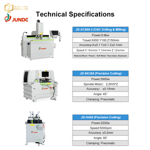 JUNDE JD-XC800-3 Jingke Graphic CNC Drilling Milling Machine 850mm Travel DXF Import for Aluminum Profile - Product Image 2