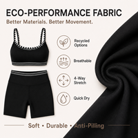Ensemble de vêtements de sport personnalisés de qualité supérieure avec logo, tenue de sport respirante à rayures pour femmes, soutien-gorge de yoga et leggings, vêtements de sport personnalisés avec logo