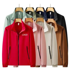 Veste de sport pour homme et femme avec logo personnalisé, coupe-vent, imperméable, avec poches zippées, logo, 100% polyester, vêtements d'extérieur pour l'hiver - Product Image 3