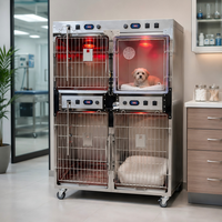 Cage d'oxygénothérapie infrarouge vétérinaire avec surveillance numérique de la température pour chats, chiens, lapins et cliniques
