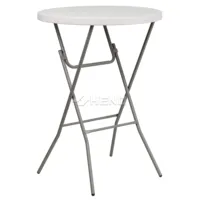 Hochwertige 80cm Hohe Bankett- und Party-Stehbistrotische Weiße Runde Klappbare Cocktailtische aus Kunststoff für Veranstaltungen