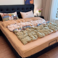 Ensemble de literie imprimé de dessins animés mignons en coton pur 100% de qualité supérieure 200TC, 4 pièces, ensemble de housse de couette moderne et douce pour la chambre des garçons et des enfants