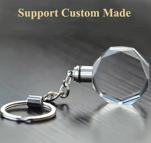 <b>Custom</b> Acrylic Crystal LED Light <b>Keychain</b> with <b>Custom</b> Logo Blank Key Rings for Family Gifts - Product Image 2