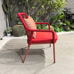 Ensemble de mobilier de loisirs confortable <span class=keywords><strong>chaise</strong></span> de jardin rouge en corde tressée pour <span class=keywords><strong>terrasse</strong></span> - Product Image 5