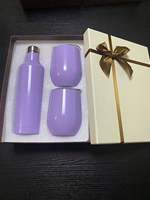 Ensemble tasse à café sous vide, thermos de 500ml, flacon isolant, bouteille chauffante en acier inoxydable, coffret cadeau, tasse de vin de 12oz