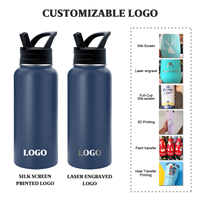 Gourde isotherme en métal à double paroi avec logo personnalisé, large ouverture, pour la salle de sport et les sports