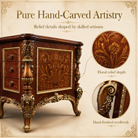 Ensemble de meubles de bureau antiques français de luxe, bureau en bois sculpté, bibliothèque pour villa, bureau à domicile, personnalisable
