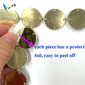 Chanceux en vrac acrylique miroir danse robe ronde en plastique paillettes robe <span class=keywords><strong>or</strong></span> clair couleur argent acrylique strass robe <span class=keywords><strong>latine</strong></span> - Product Image 4