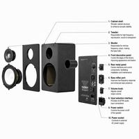 Enceinte de monitoring de studio alimentée XUNGUAN HS5II+BT, système audio actif de bureau 5 pouces avec entrée XLR TRS pour l'enregistrement en studio à domicile