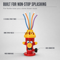 Jouet d'arrosage pour enfants en forme de poteau d'incendie avec tubes de pulvérisation oscillants, tuyau d'arrosage de jardin, jeu aquatique d'été en extérieur, OEM
