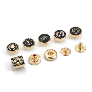 Boutons-pression métalliques personnalisés avec logo, design rectangulaire en relief, style classique, boutons pour vêtements, thobe, attaches décoratives - Product Image 5