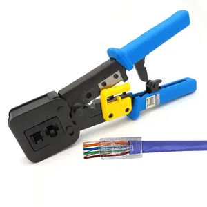 नेटवर्क केबल Crimping उपकरण RJ45 और RJ11 RJ12 एकाधिक उपयोग plier केबल ईज़ी crimping उपकरण