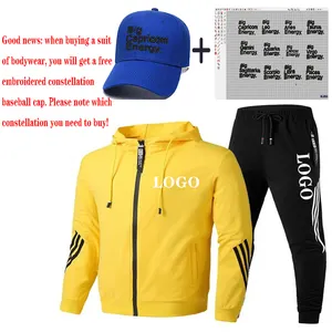 Trend Three-Piece Set Logo Sports sweater suite long -sleeved hat sweaters fashion casual men&#39;s suite hoodie