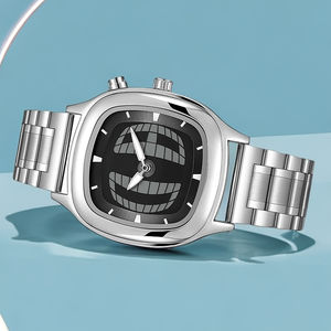 PIN TIME PT3441 Nuovi Orologi Digitali da Uomo con Doppio Display Vintage Y2K, Quadrante Quadrato con Lancette Luminose, Orologio da Polso al Quarzo per Uomo - Product Image 4