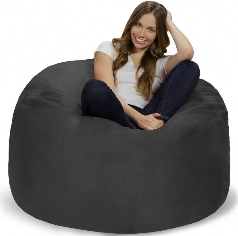 Washable Soft Kids Adults Polyester Puff Chair Bean Bag Chair Round