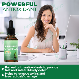 Aeglewell all'ingrosso buon prezzo popolare biologico Spirulina <span class=keywords><strong>Chlorella</strong></span> gocce-670mg Per porzione, supporta la salute cognitiva e cerebrale - Product Image 3