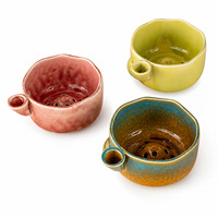 JIN PENG Keramische zelfdrainerende Swirl Berry waskom, veelkleurig met afvoer voor keuken, fruit, groentewasser, decoratie