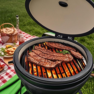 Barbecues en céramique de luxe AUPLEX XXL <span class=keywords><strong>Kamado</strong></span> 27 pouces pour cuisine extérieure, fabriqués pour l'extérieur - Product Image 4
