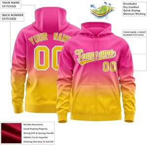 Sweat-shirt à capuche zippé intégral avec logo personnalisé, dégradé ombré, impression par sublimation, vierge, unisexe, streetwear, polaire, grande taille - Product Image 3