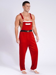 Overol Navideño de Talla Grande para Hombre, Mono con Tirantes y Adornos de Piel Blanca para Fiesta de Navidad o Cosplay - Product Image 5