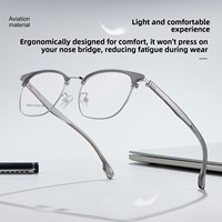 35045 Montures de lunettes pour hommes en alliage, durables et légères, pour un usage professionnel et décontracté, avec design de cheville exquis et monture carrée intégrale