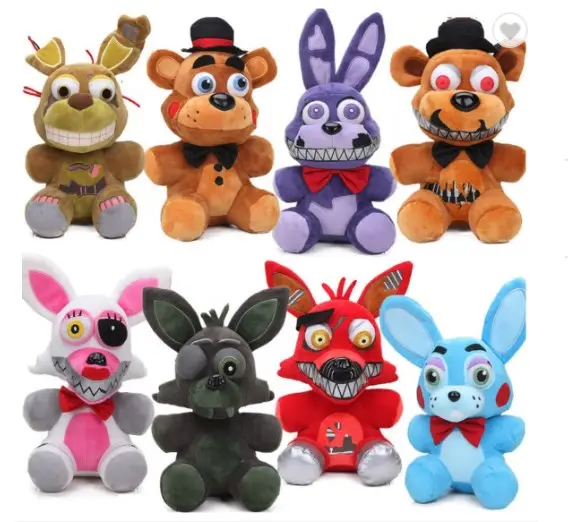 New 25cm FNAF Nightmare Freddy Bear Foxy Springtrap Bonnie Plush Toys at Freddy's Toy Soft Stuffed Animal Dolls