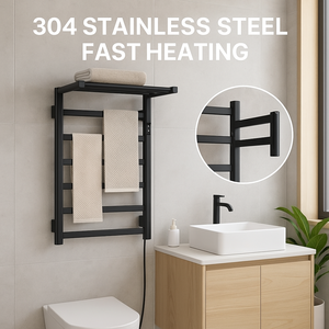 Sang Trọng Phòng Tắm Hiện Đại Có Thể Gập Lại Hình Chữ Nhật Tản Nhiệt Hẹn Giờ Treo Tường Massage Thép Không Gỉ Nước Nóng Khăn Ấm Hơn Vàng Đứng - Product Image 3