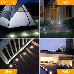 8 <b>Led</b> Solar Powered Outdoor Deck Inground Buried Underground <b>Light</b> Walkway Garden Ground W7116-1 <b>Motion</b> <b>Sensor</b> Rechargeable Repl - Product Image 4