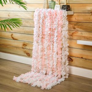 Guirlande de fleurs artificielles de glycine Xinlei 100cm-200cm en soie pour mariage et décoration intérieure, style pastoral, à suspendre au mur - Product Image 1