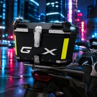 Boîte à bagages pour moto en alliage d'aluminium incrusté 45L, vente en gros directe d'usine, bagages étanches pour le rangement et les voyages en moto