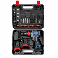 Kit d'outils sans fil à double alimentation 16,8 V, chargeur de batterie au lithium, tournevis électrique 10 mm, 2 batteries, construction robuste OEM en métal