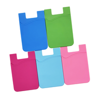 Porte-cartes en silicone d'usine 3M porte-autocollant Logo personnalisé imprimé cadeaux promotionnels pochette ID d'entreprise crédit porte-carte de téléphone